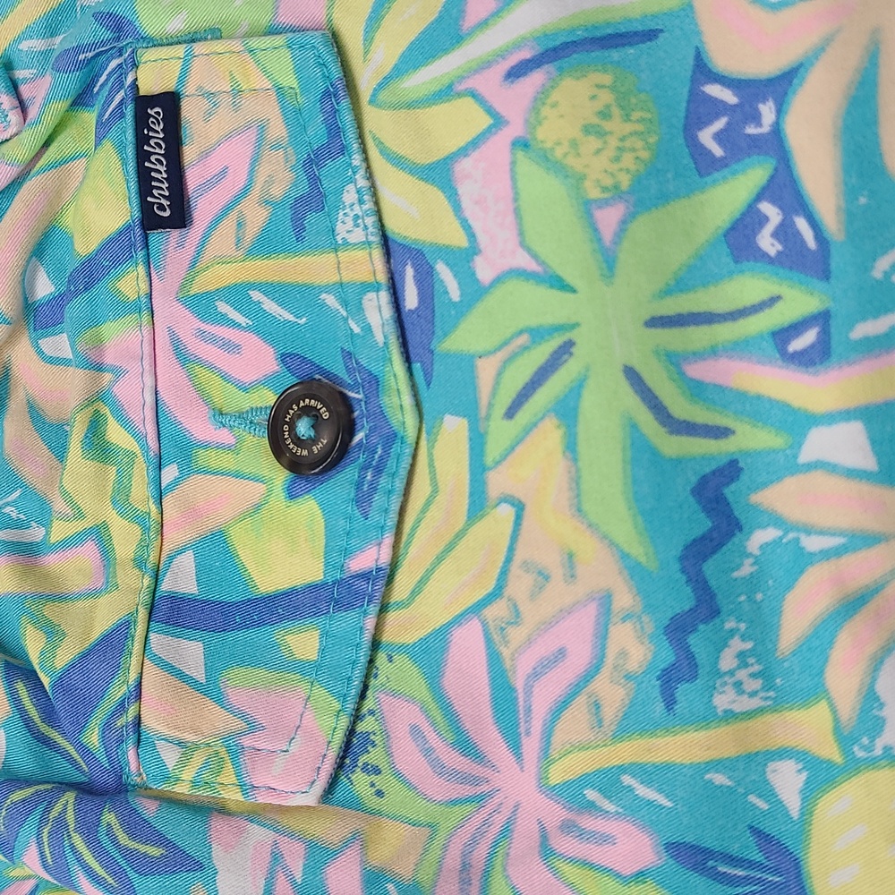 Chubbies Original Stretch Twill Shorts Light Blue and Yellow Patterned - Picture 6 of 13